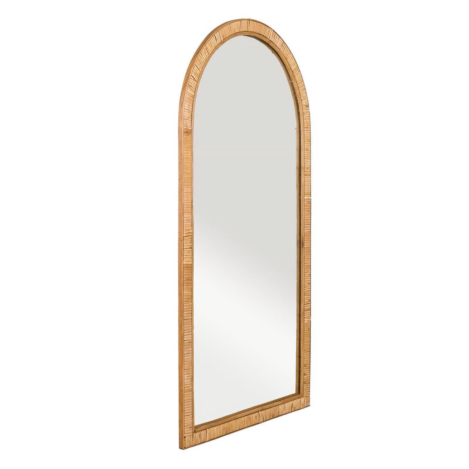 Vista Arch Bamboo Woven Boho Wall Mirror