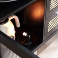 thumbnail image 6 of Sweiko Storage Cabinet Home Bar furniture with RGB LED Light,Modern buffets & sideboard for Dining Room, Kitchen, Hallway, Living Room, Wine Cabinet with Rattan Drawers, 46.69" W TV Stand Cheap Black, 6 of 7
