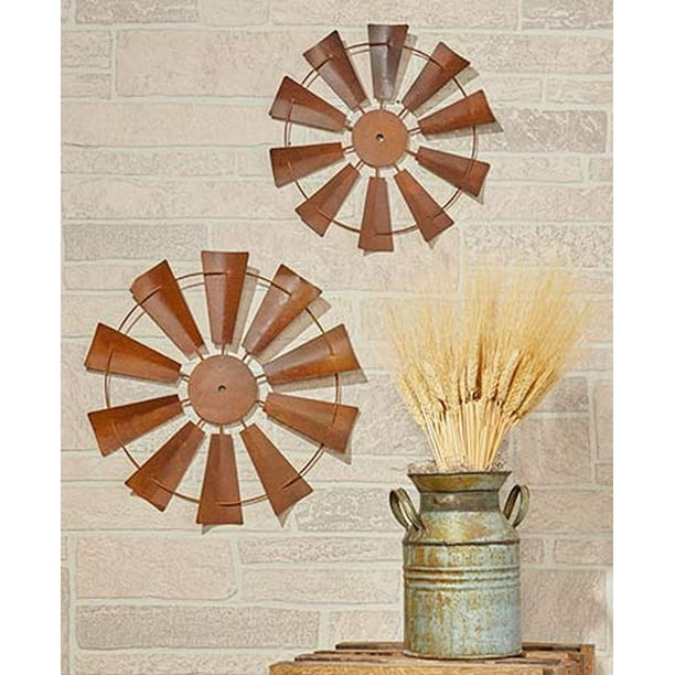 2Pc. Windmill Wall Decor Sets ( Rustic )