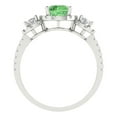 thumbnail image 4 of Clara Pucci 14K White Gold 1.46ct Green Three-Stone Ring for Women, 4 of 8