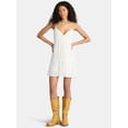 thumbnail image 2 of No Boundaries Woven Eyelet Mini Dress with Crochet Trim, Women's, 2 of 5