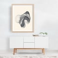 thumbnail image 2 of Modern Minimalist Flower Illustration - Line Drawing Abstract Line Art Minimalist Black and White Modern Art Geometric Waves Oak Framed Wall Art Print 18 x 24 inches, 2 of 3