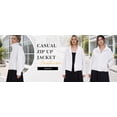 thumbnail image 3 of Womens Windbreaker Jacket Stand Collar Casual Lightweight Jackets Fall Winter Bomber Outerwear, 3 of 6
