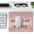 thumbnail image 2 of Pink Rose Gold Mouse Pad Glitter Gaming Mousepad Non Slip Rubber Square Small Mouse Pads for Wireless Mouse Laptop Computer Mouse Mat for Women Girly Office Desk Decor Accessories, 2 of 6