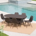 thumbnail image 3 of Arnold Outdoor 7 Piece Wicker Oval Dining Set, Multibrown, 3 of 9