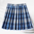 thumbnail image 5 of JIKNTTR Plaid Skirts For Women High Waist Pleated Skater Skirts Women's Casual Pleated A Line Mini Skirt Basic Versatile Skirts Flared Skater Skirts, 5 of 5