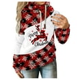 thumbnail image 1 of Sweat à Capuche d'Hiver pour Femmes, Mode Mi-Longue, Blouse Ample, Col Rond Chaud, Cardigan Imprimé Noël, Pull de Noël, 1 of 5