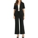 thumbnail image 2 of Conjunto de traje de oficina para mujeres INSPIRE CHIC, blazer de manga corta con un botón y pantalones de traje M negro, 2 of 6