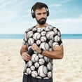 thumbnail image 4 of Wukai Cute Baseball Print Men's Short-Sleeved Mesh T-Shirt,Quick-Dry Short Sleeve Workout T-Shirt-5X-Large, 4 of 8