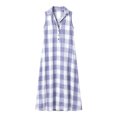 thumbnail image 6 of Achuyrbd Women's Plaid Button Front Sleeveless Dress, Collared Long Maxi Shirt Dress with Pockets, Loose Fit Summer Vacation Outfit, S-2XL, 6 of 6