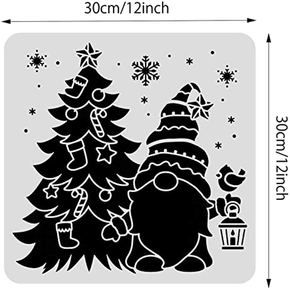 Christmas Gnome Drawing Painting Stencils Christmas Tree