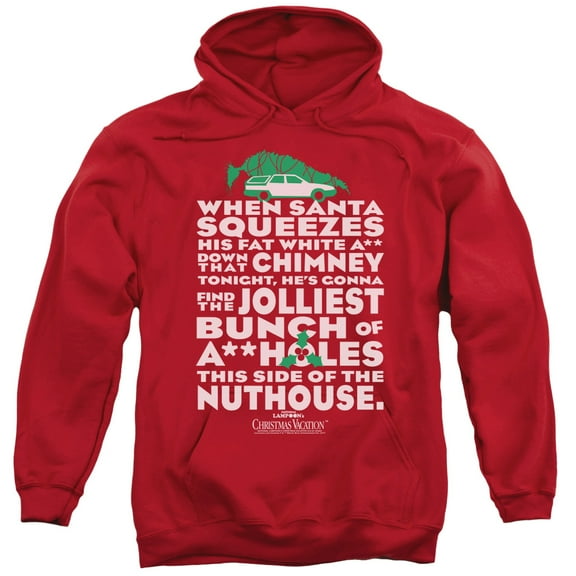 Christmas Vacation Jolliest Bunch Adult Pullover Hoodie Sweatshirt Red