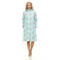 thumbnail image 2 of Lati Fashion Fleece Women Nightgown Sleepwear Pajamas Female Long Sleeve Sleep Dress Nightshirt Green 3X, 2 of 4