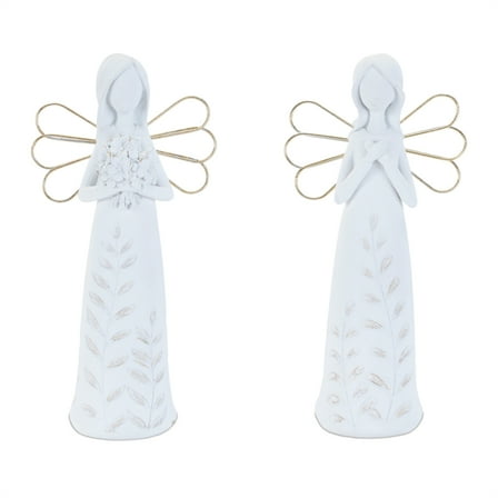 Melrose Etched Angel Figurine Decorations - 9" - Set of 4