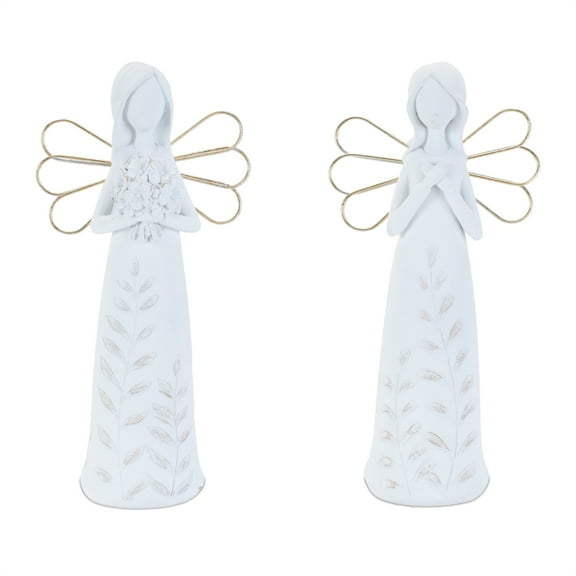 Melrose Etched Angel Figurine Decorations - 9" - Set of 4