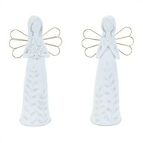 Melrose Etched Angel Figurine Decorations - 9" - Set of 4