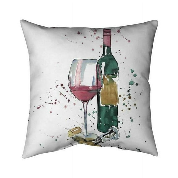 Begin Home Decor 5541-2020-GA111 20 x 20 in. Bottle of Red Wine-Double Sided Print Indoor Pillow