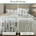 thumbnail image 3 of Floral White Comforter Set - Full Size, Fluffy Soft Microfiber Comforter, 3 Pieces Cute Botanical Bed Set, Includes 2 Pillow Shams for Women, 3 of 6