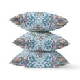 thumbnail image 2 of Buddha Flower Ceremony Indoor/Outdoor Fabric Pillow in Blue Pink 18x18, 2 of 3