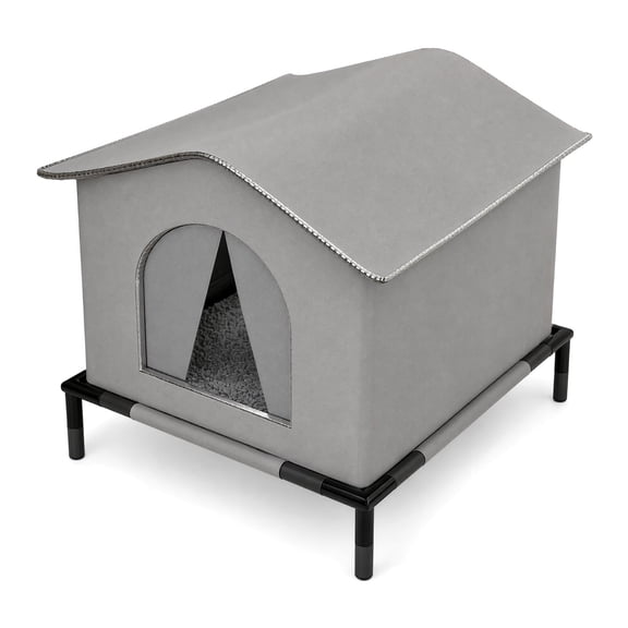Outdoor Cat House Weatherproof - All-Season Insulated Cat Shelter for Stray & Feral Cats, Windproof Design for Yard, Porch, Garage