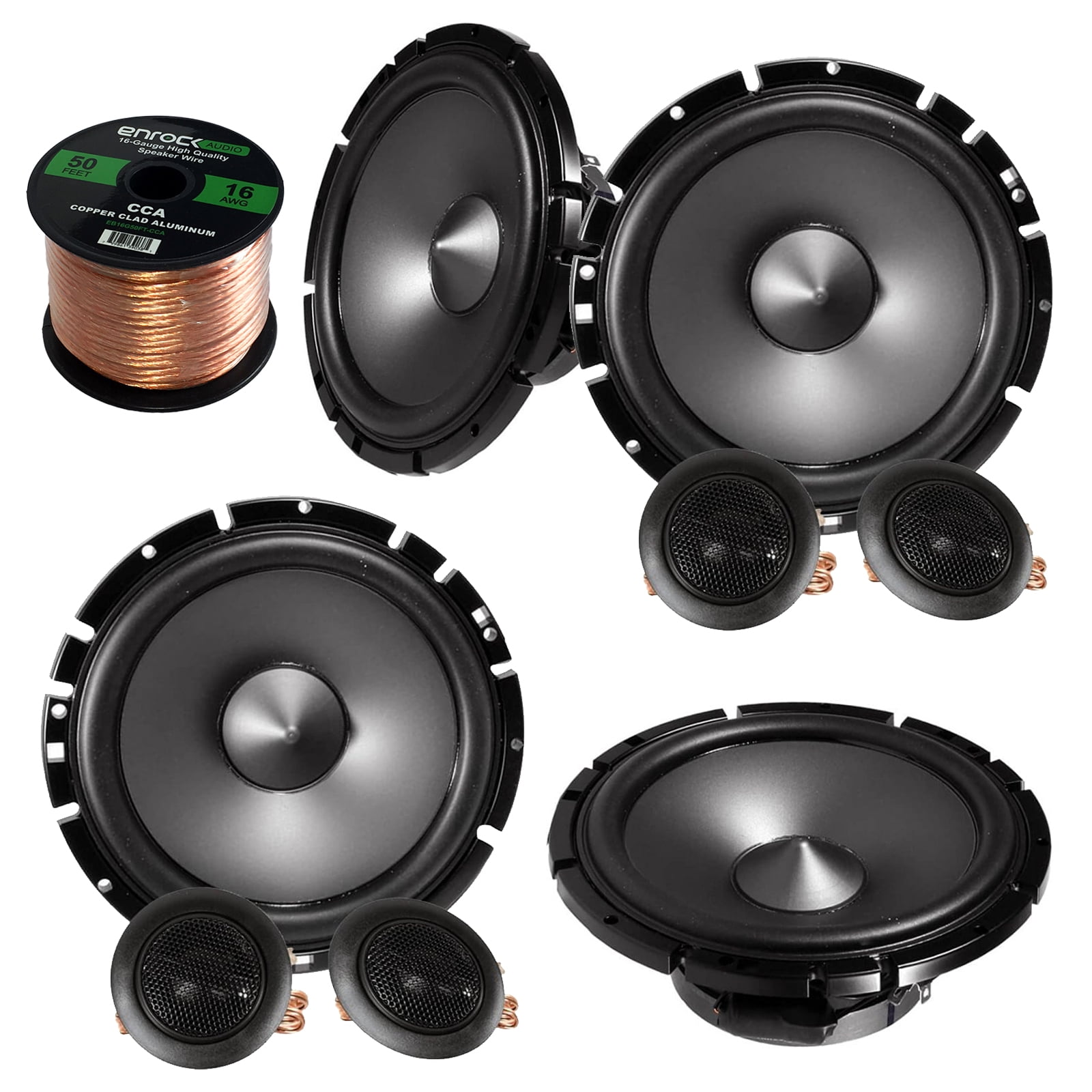2 Pairs Of Alpine SPS610C 6.5" 2Way Car Component Audio Speakers