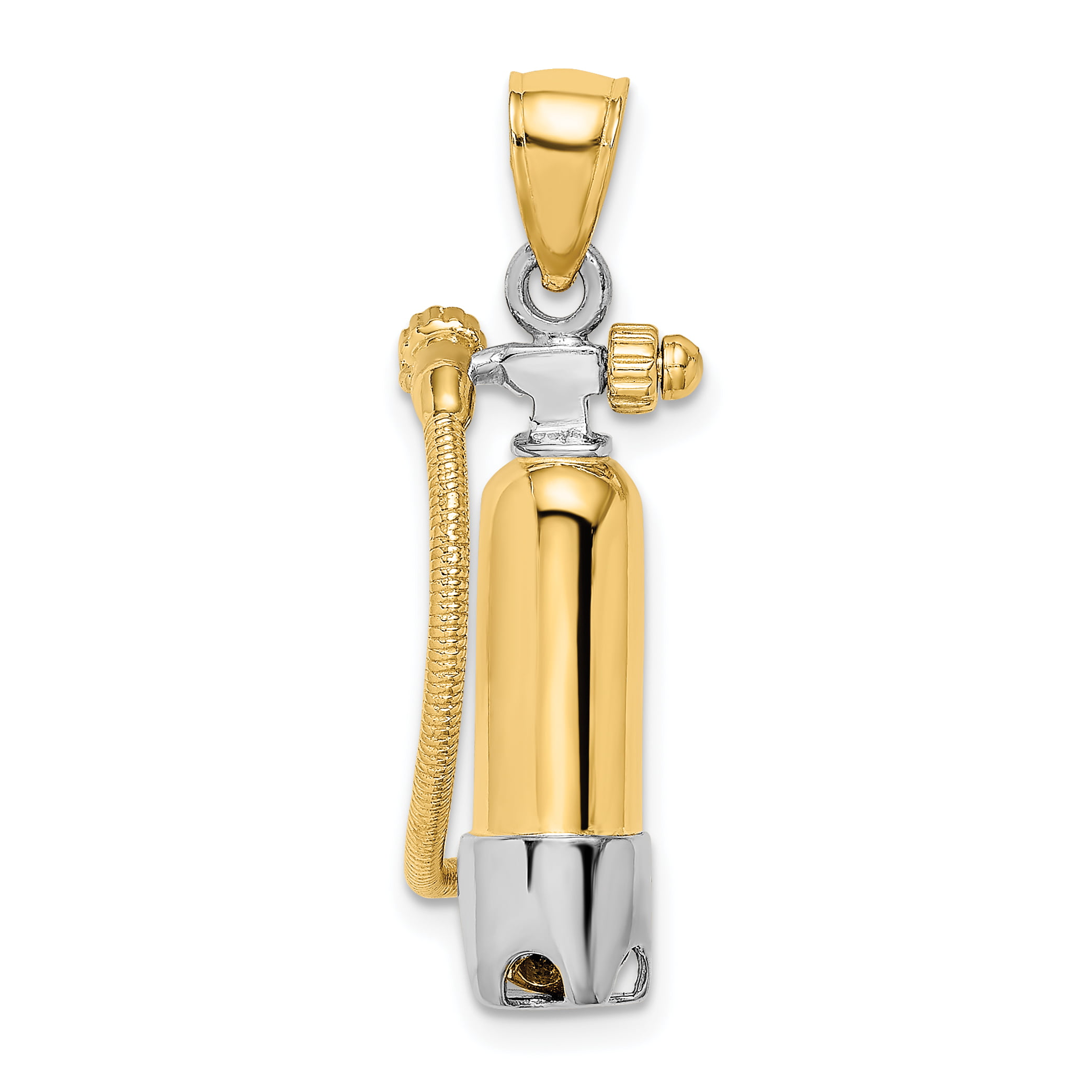 14K Yellow Gold 3-D Diver Pendant on an Adjustable 14K Yellow Gold Chain Necklace
