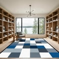 thumbnail image 2 of ODIKA 8'x10' Machine Washable Non-Slip Area Rug, Geometric Navy Blue High Traffic Rug with Pad, Blue, 1058404, 2 of 8
