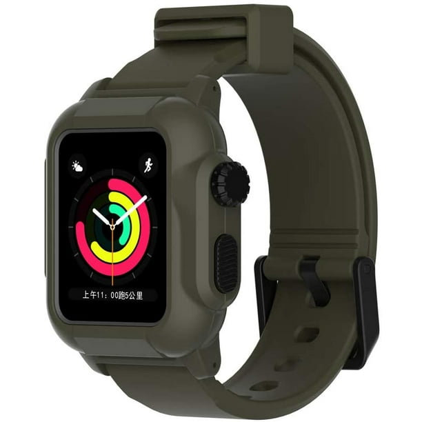 Waterproof Case for Apple Watch 40mm 44mm Series 5 4 IP68 Waterproof Shockproof Impact Resistant with Premium Soft Silicone Apple Watch Sport