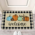 thumbnail image 2 of Protikol Buffalo Check Pumpkin Welcome Welcome Door Mat Low-Profile Porch Non-Slip Doormats Indoor Outdoor Kitchen Decor Throw Rug Burlap 17 X 30 Inch, 2 of 5