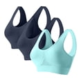 thumbnail image 1 of HongQid 3pcs Women's Sports Bra Seamless Stretch Wireless Lightly Lined Comfort Bra, 1 of 2