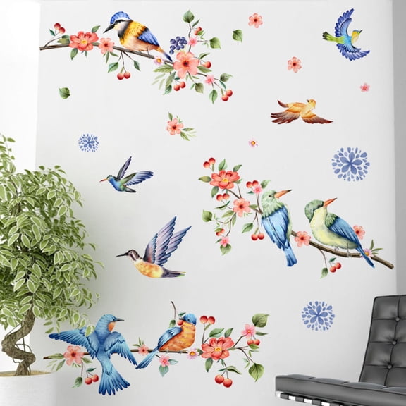 Stickers,Spring Watercolor Decorative Stickers Adhesive Glass Wall Decor Must Have