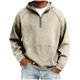 thumbnail image 2 of Ceisia Men's Loose Fit Washed Distressed Denim Half-Zip Hooded Pullover Sweatshirt Gifts, 2 of 8
