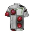thumbnail image 3 of Uemuo Cherries laid Printed Regular Fit Short Sleeve Casual Hawaiian Shirt for Men,Aloha shirt,Tropical shirt,Floral print shirt,Vacation Beach shirt-X-Large, 3 of 9