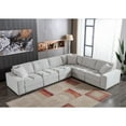 thumbnail image 3 of Roundhill Furniture Breton Contemporary 6-Piece L-Sectional Sofa, 3 of 10