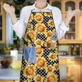 thumbnail image 6 of Black Polka Dot Sunflower Pattern Apron-Garden Aprons for Women with Pockets-Cotton Linen Waterproof Kitchen Cooking Gardening Aprons Adjustable for Kitchen,Cooking,BBQ and Salon 33x27 Inch, 6 of 7