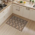 thumbnail image 2 of ODIKA 3'x5' Beige Charcoal Geometric Medallion Washable Throw Rug Pixelated Octagonal Motifs With Stepped Border And Traditional Stain Resistant, Low Profile, Non-Slip for Entryway, Kitchen, Mudroom, 2 of 7
