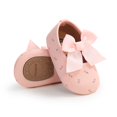 thumbnail image 5 of Baby Girls Fall Shoes Floral Pattern Big 3D Bow Non-Slip First Walking Adorable Soft Sole PU Shoes, 5 of 8