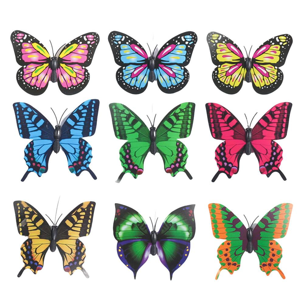 Assorted Spring Colours Pack of 4 Small Butterflies on a Wire x 5.5cm 