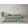 thumbnail image 3 of Ahgly Company Indoor Round Patchwork Light Blue Transitional Area Rugs, 7' Round, 3 of 4