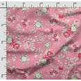 thumbnail image 2 of Soimoi Floral Vintage Print,Cotton Cambric, Quilting Fabric Sold by The Yard 42 Inch Wide, Medium Weight Cotton Fabric, SewingSupplies, Pink, 2 of 5