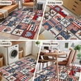 thumbnail image 6 of Independence Day Washable Area Rug 2.7 x 5 ft Retro Red Blue Stars Stripes Star Love Plaid, Soft Non Slip Rugs Stain Repellent Indoor Felt Carpet for Living Dining Room Bedroom Home Office, 6 of 9