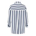 thumbnail image 5 of LEBONYARD Plus Size Womens Tops,Womens Tops 3/4 Sleeve V Neck Fall,Women's Summer Casual Mid-length Vertical Striped Multi-colored Shirt Blue XXXXXL, 5 of 6