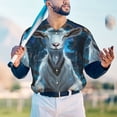 thumbnail image 5 of Hirioo Forest Meditating Goat for Men's Baseball T-shirt Shirts Short Sleeve Casual Summer Button Stretch T Shirts,Size S-4XL-Large, 5 of 7