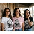 thumbnail image 2 of Trenz Shirt Company Women's Dolly Portrait Short Sleeve T-Shirt – Vintage Photo & Pink Script Tee-Baby Blue-3X-Large, 2 of 2