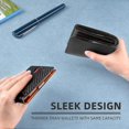 thumbnail image 3 of Men's Slim Wallet Large Capacity 12 Slot Rfid Blocking Carbon Fiber Black + Orange, 3 of 4