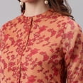 thumbnail image 7 of Janasya 3/4 Sleeve Floral Orange Poly Georgette Summer Boho Dress For Women, 7 of 7