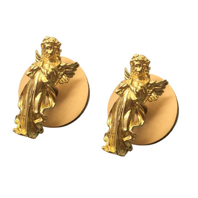 Lipstore 2x Key Hooks Brass Decorative Door Hooks for Hanging Keys Baseball Caps Bags Left