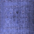 thumbnail image 1 of Ahgly Company Machine Washable Indoor Square Oriental Blue Industrial Area Rugs, 5' Square, 1 of 4