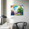 thumbnail image 4 of Patifu Rainbow Trees Colorful Clouds Canvas Wall Art Decor 24x36 16x12in, 4 of 6
