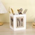 thumbnail image 5 of Estante para cubiertos de madera, estante para cubiertos de encimera de granja con compartimentos desmontables, almacenamiento de utensilios de cocina y estante para utensilios de cocina, 5 of 5